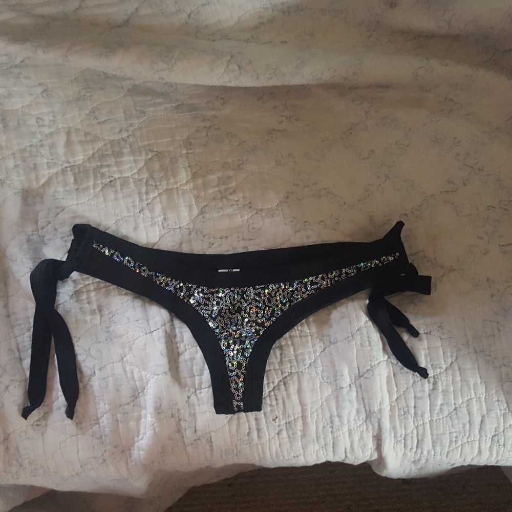 Women's bikini bottoms black with sequins size s